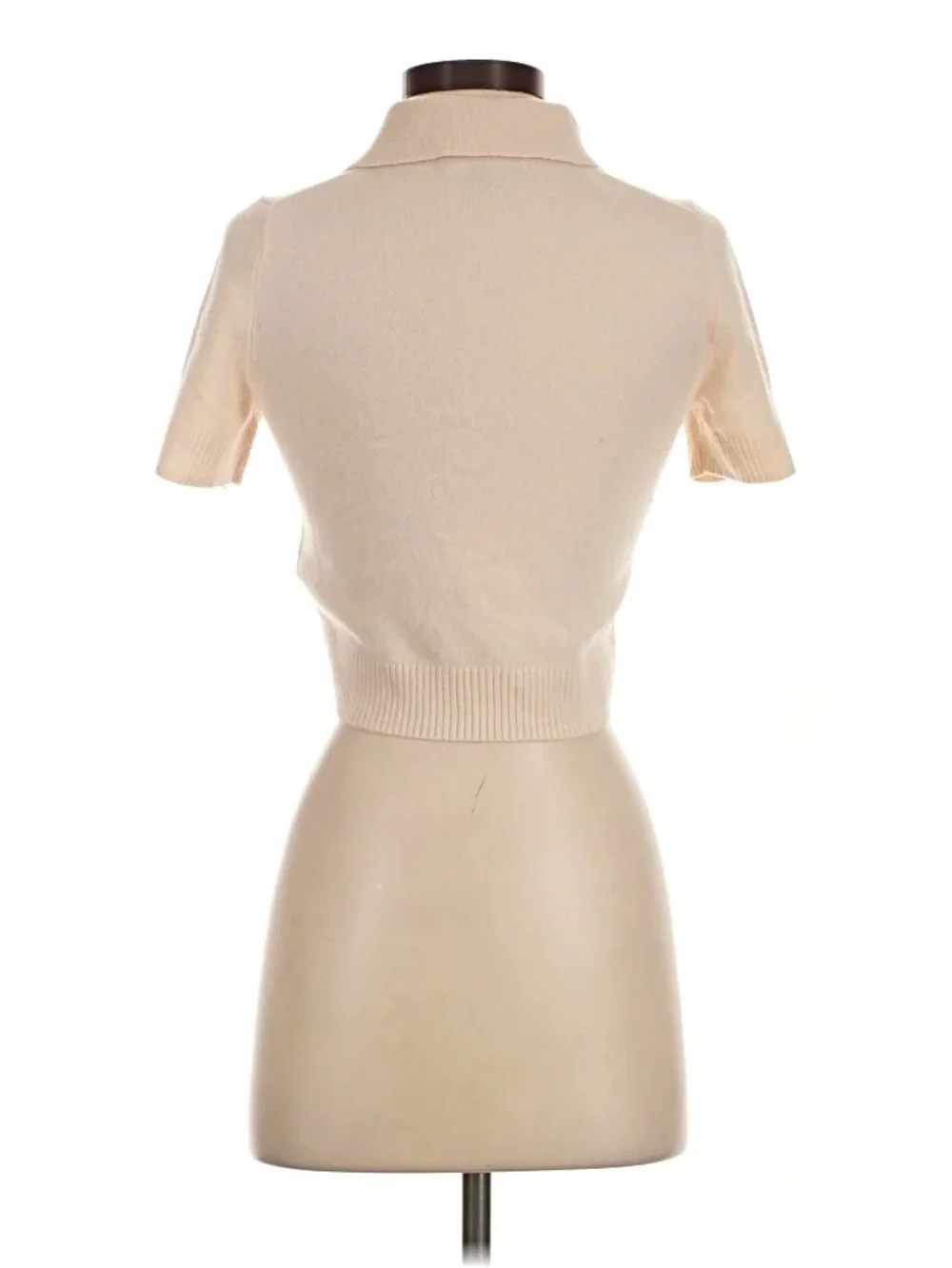 J. Crew cashmere Cropped sweater polo Knit Top in Cream - Women